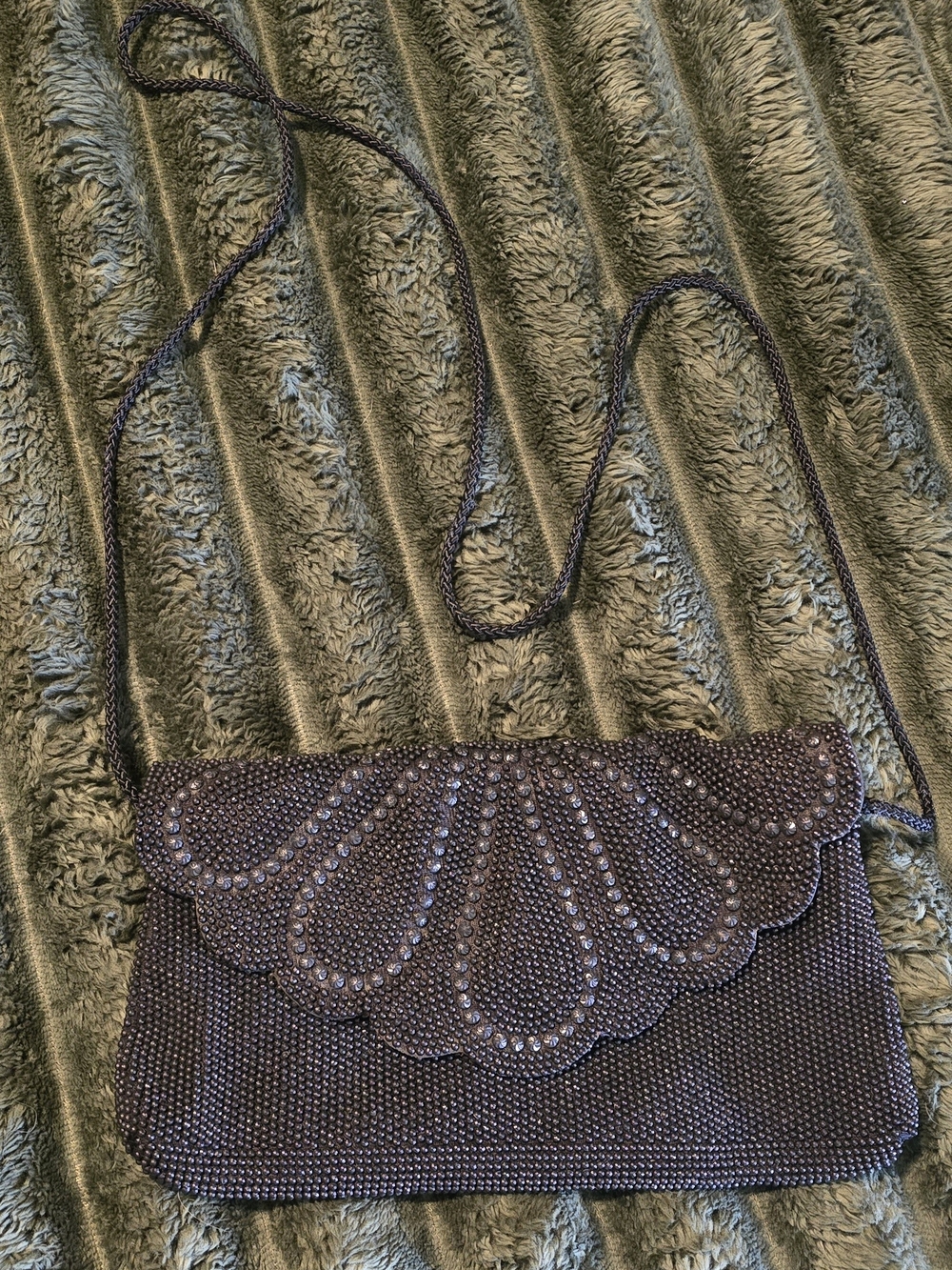Vintage 80s/90s Afterthoughts black micro-beaded purse